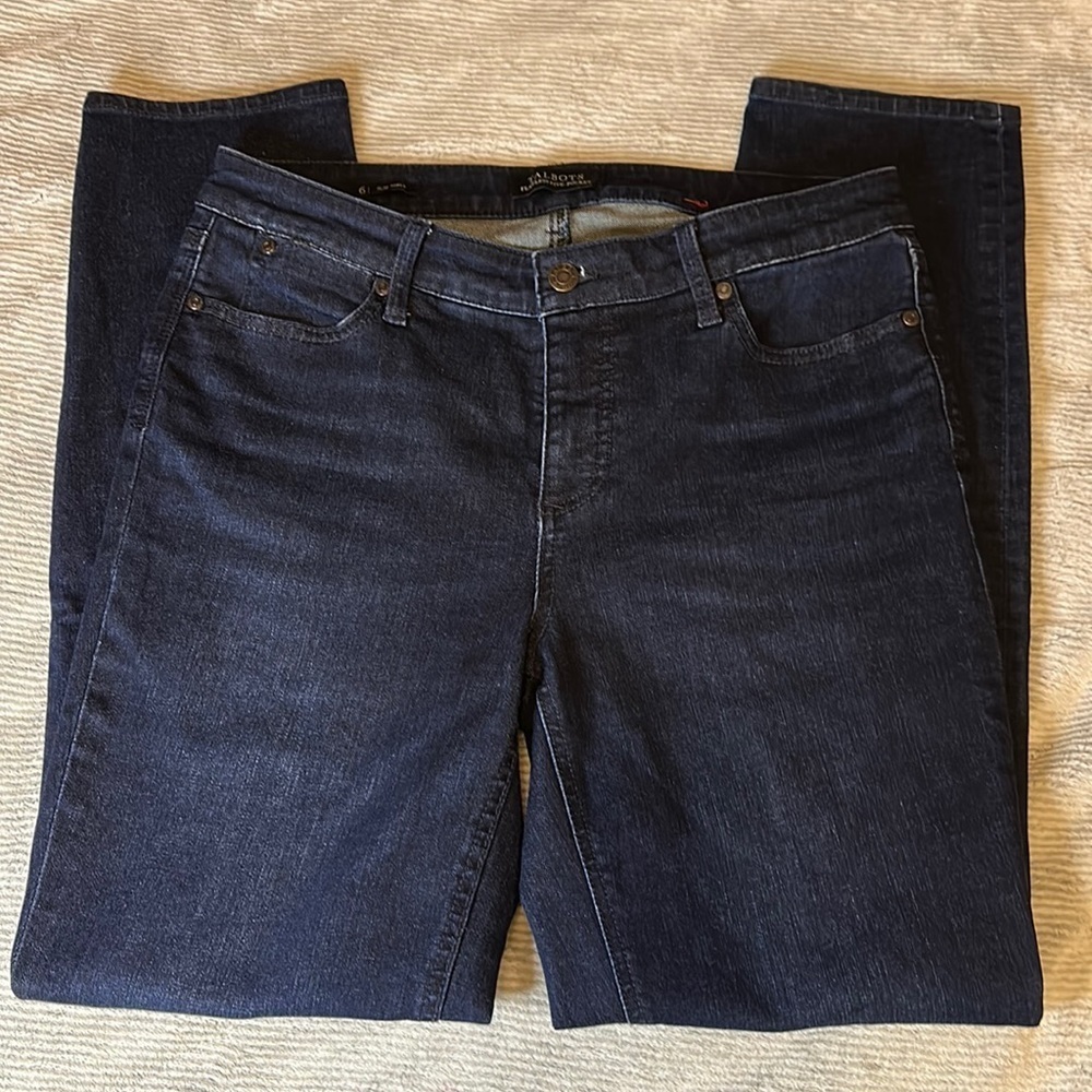Talbots Flawless Five-Pocket Dark Washed Slim Ankle Jeans Size 6